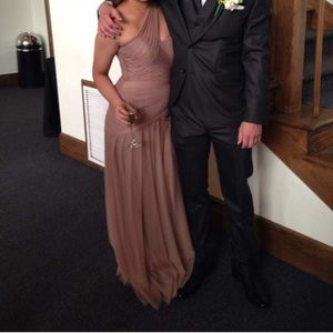 W-Too bridesmaid dress in cinnamon latte